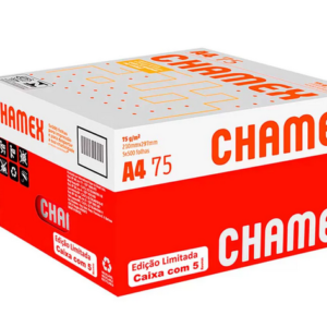 Papel Sulfite A4, 75g, 210x297, Alcalino, Branco - Caixa Com 5 Resmas, Chamex Cx 2500 Fl